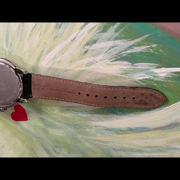 🖤Vintage Burgi Genuine Snake Skin and Diamonds Ladies Watch - Picture 10 of 12